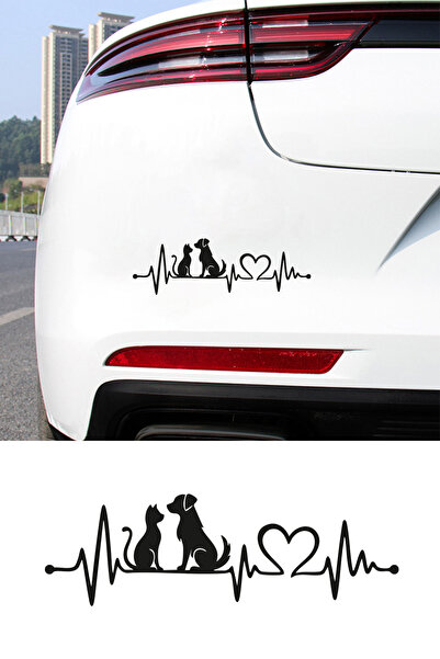 New Jargon Kedi Köpek Dostluk Sticker - Evcil Hayvan Aşkı Oto Sticker - Araba...
