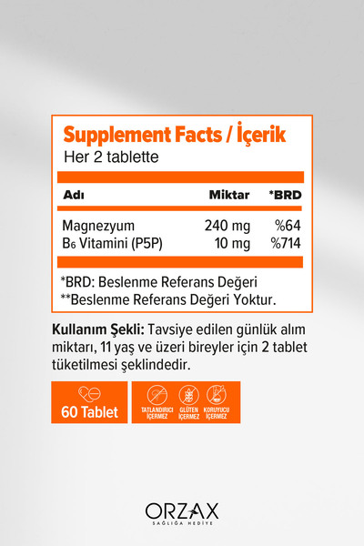 Ocean ExtraMag Magnezyum Malat + P5P 60 Tablet