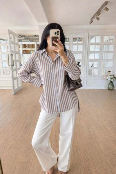 Lijuri Striped oversize basic shirt 3504