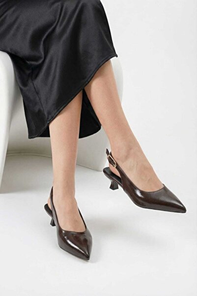 werfen Γυναικεία παπούτσια με κοντό τακούνι, ανοιχτή πλάτη, γυαλιστερά, με αγ...