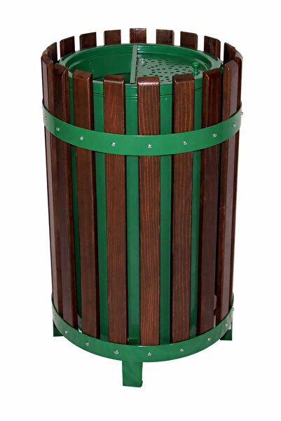 EnnovaX Ahşap Dış Mekan Küllüklü Çöp Kovası (S-319)