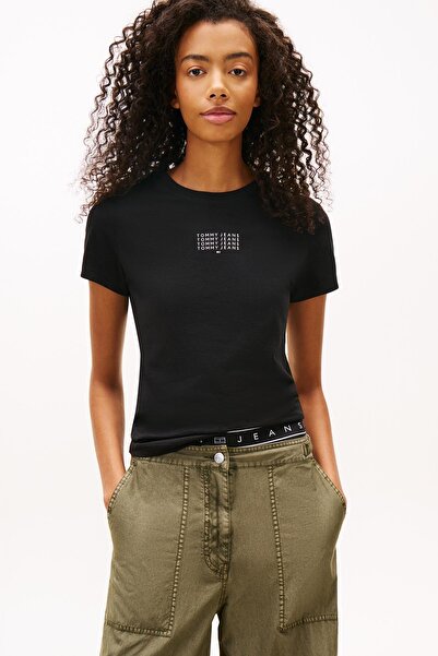 Tommy Jeans Pamuklu Regular Fit Logolu Bisiklet Yaka T Shirt T SHİRT DW0DW218...