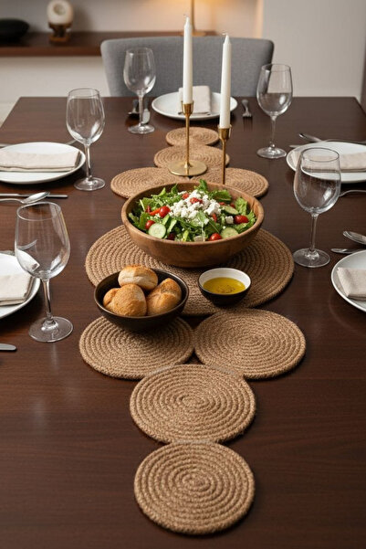 Comfort Craft سجادة أرضية متعددة الدوائر بتصميم من الخوص مقاس 33x100 سم - سجا...
