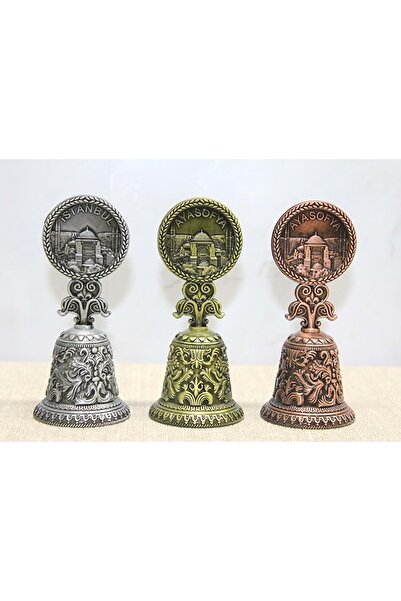 Store İstanbul Temalı El Çanı 10 Cm Dekoratif Şık Metal Sesli Masaüstü Hediye...