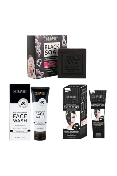 DR.RASHEL Skin Care Set Soap Face Wash and Face Mask Black Charcoal Collagen ...