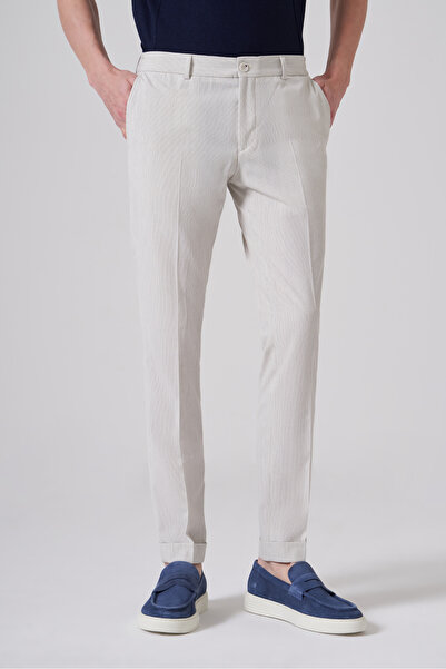 Morven Ανδρικό παντελόνι Stone Trend Slim Fit με ελαστικά πλαϊνά μέρη