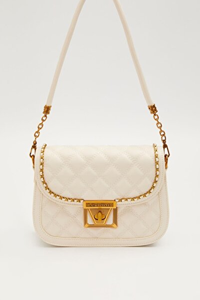 Levidor Premium Κρεμ γυναικεία τσάντα ώμου 930609