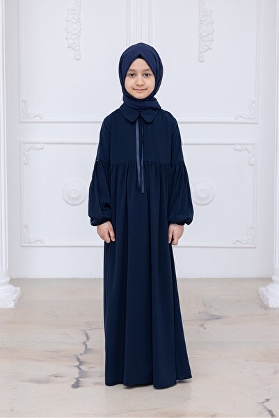 ihvan online Κοριτσίστικο βαμβακερό μουσουλμανικό φόρεμα με γιακά κούκλας και...