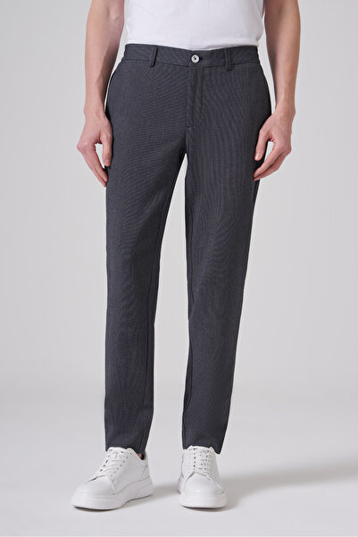 Morven Men's Navy Blue Trendy Slim Fit Elastic Trousers