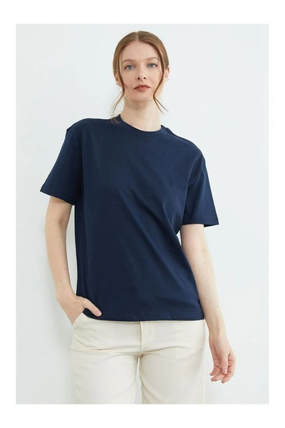 ZAVIXO Tricou oversize simplu pentru femei, 100% bumbac |   Mânecă scurtă con...