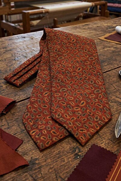 Kravatkolik Σχέδιο σάλιου Βουργουνδίας Ιταλική Μεταξωτή Γραβάτα Ascot SAC45