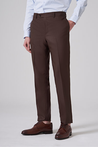 Morven Men's Brown Basic Slim ft Pants