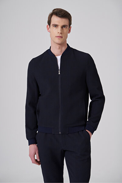 Morven Men's Navy Blue Summer River Bomber Short Coat