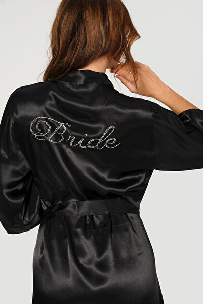 NBB Women'S, Bride Text Embroidered, Belted Bride/Bridal Dressing Gown