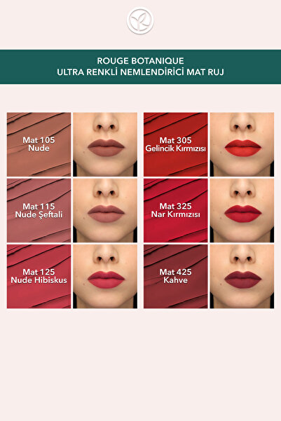 Yves Rocher Rouge Botanique Ultra Renkli Nemlendirici Mat Ruj - 125. Nude Hibisküs -3.5g