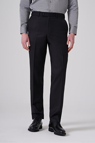 Morven Men's Black Basic Flat Dynamic Fit Pants