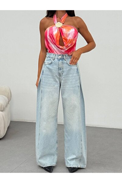 DENİKK Trend Special Design Wide Leg Jean Pants with Detailled Cuffs - Custom...