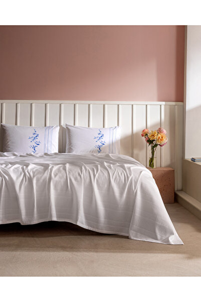 Madame Coco Mathilda Διπλό 100% Βαμβάκι Κάρντε Λεπτό Σετ - Λευκό