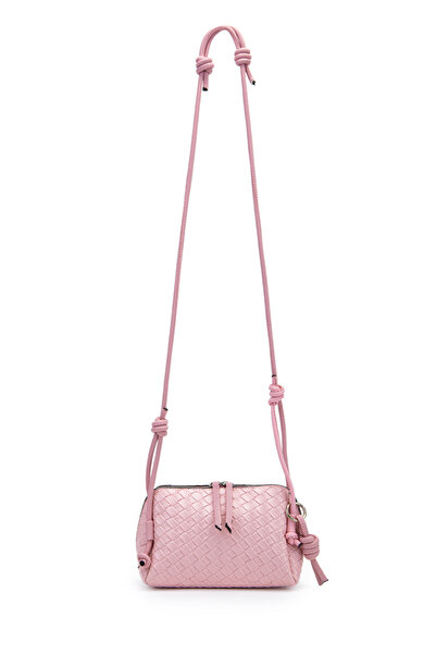 minebag Knitted Patterned Adjustable Strap Bliss Women's Crossbody Bag Powder