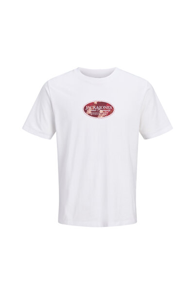 Jack & Jones Ανδρικό μπλουζάκι με στάμπα στο στήθος και λαιμόκοψη ποδηλάτου -...