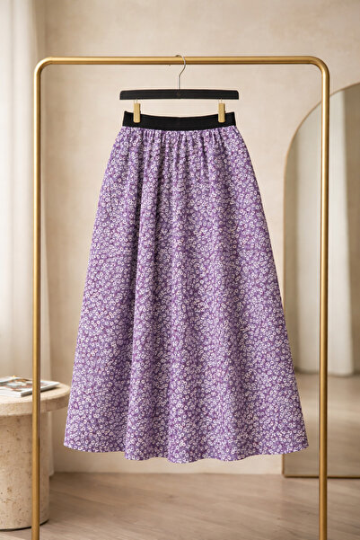 BBS Κοριτσίστικη φούστα με λουλουδάτο σχέδιο σε λιλά χρώμα, με ελαστική μέση ...