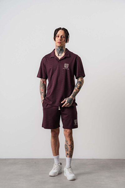 Respire طقم شورت تي شيرت رجالي من Rocket Club بقصة عادية وطباعة مكتوبة باللون...