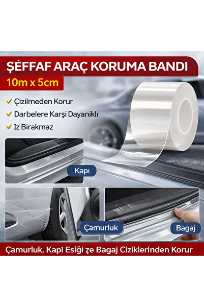 VEXORA GLOBAL Şeffaf Tampon Çamurluk Bagaj Kapı Eşiği Koruyucu Şerit Eşik Kor...