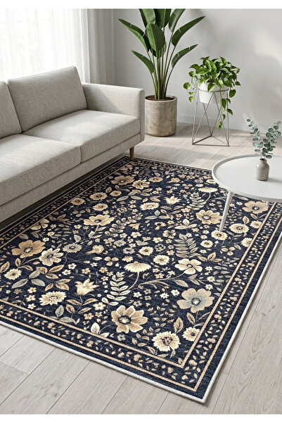 eco concept Ethos Serisi Dijital Baskı Halı Vintage Desen Mutfak Halı Yıkanab...