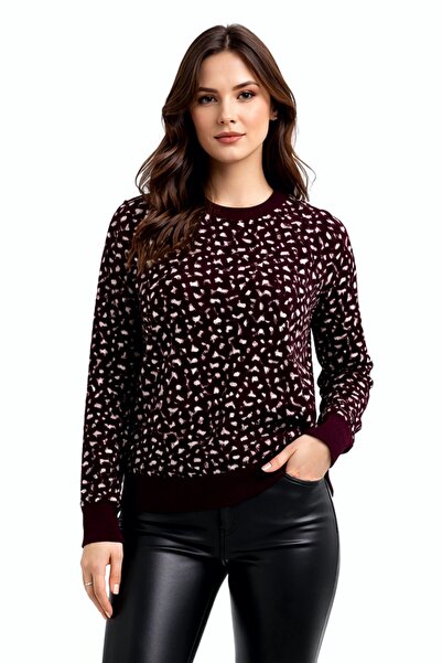 Gürkan Triko Γυναικείο πλεκτό πουλόβερ με σχέδιο λεοπάρ BGL-ST05287