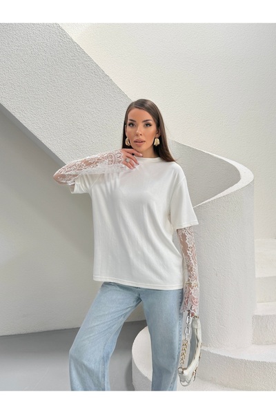 Cistern İstanbul Women's Blouse with Lace Sleeves
