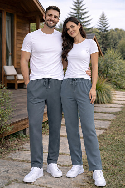 MODABOX Double Set Men's and Women's 2-Yarn Comfortable Fit Pocketed 2-Piece ...
