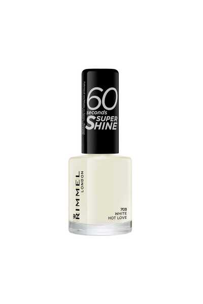 RIMMEL LONDON طلاء أظافر سوبر شاين في 60 ثانية، 703 وايت هوت لوف، 8 مل