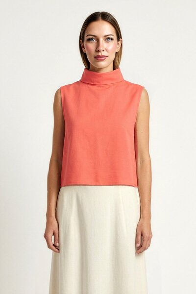 LA PANTE Blouse Women's Backless Sleeveless Blouse Basic Stylish Halter Neck ...