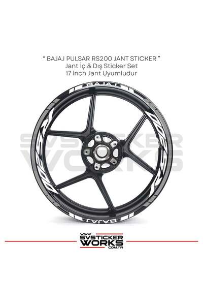 ARONA BAJAJ RS200 Jant Sticker İç Yazı Ve Dış Şerit 24'lü Set Sticker Etiket