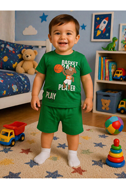 renkli diyar Boy's Summer Shorts Suit