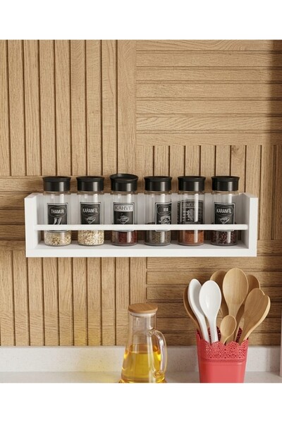 Gökbudak Mobilya Baharatlık Rafı Duvara Monte Mutfak Düzenleyici Stand Çok Am...