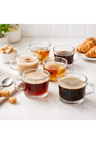 Generic Crystal Pattern Glass Cup Set 6 Pieces