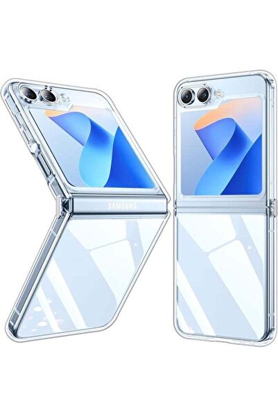 Shopi غطاء شفاف نحيف لهاتف سامسونج جالاكسي Z Flip 6 مع سلسلة معدنية - غطاء TP...