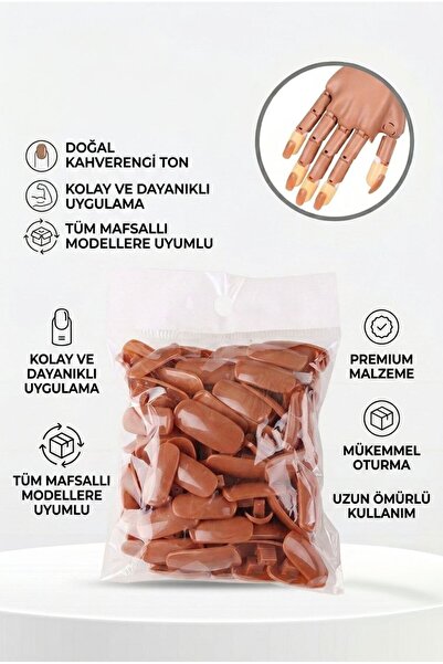 Full Beauty Protez Tırnak Eğitim Eli Yedek Tips Tırnak Ucu 50 Adet Beyaz Şeff...