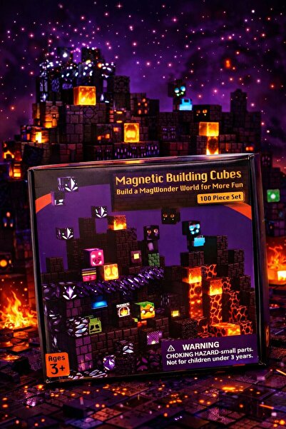 SIGMA TOY Μαγνητικά τουβλάκια, 100 τεμάχια Μαγνητικά τουβλάκια κατασκευών, Σπ...