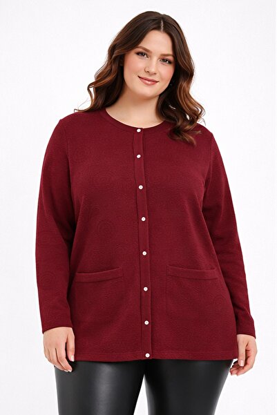 Uludağ Triko Women's Mother Knitwear Cardigan Embossed Shawl Pattern Bgl-St05303