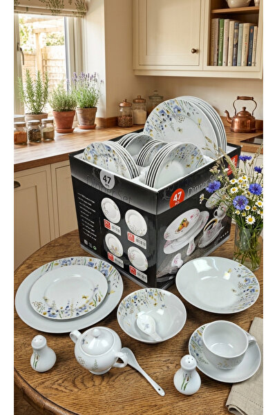AR HOME 47 Pieces Porcelain Dınner Set