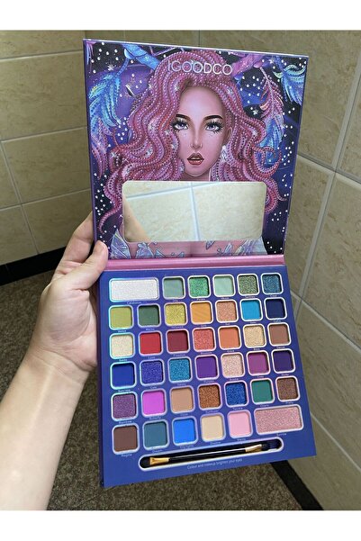 IGOODCO 40 Color Eye Shadow Includes Cosmetic Brush Mirror Medusa Pattern