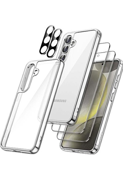 Shopi غطاء حماية 5 في 1 لهاتف سامسونج جالاكسي S24 5G مع حماية شاشة زجاجية مقو...