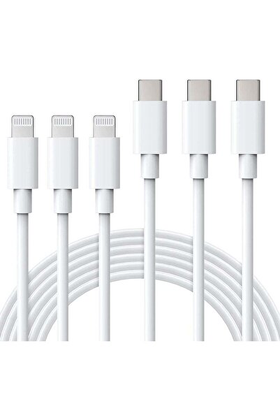 Shopi كابل USB C إلى Lightning معتمد من MFi، 3 قطع بطول 6 أقدام، كابل شحن سري...