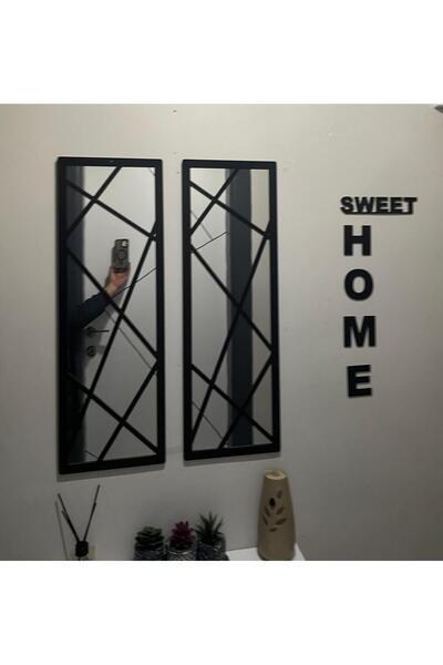 oncawall Asimetrik model Dekoratif Boyalı Hazır Pleksi Aynalı SWEET HOME yazı...