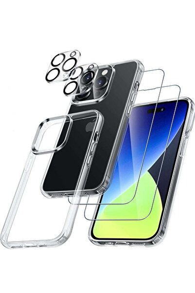 Shopi [5 في 1] متوافق مع حافظة آيفون 14 برو مقاس 6.1 بوصة مع حزمة من 2 واقي ش...