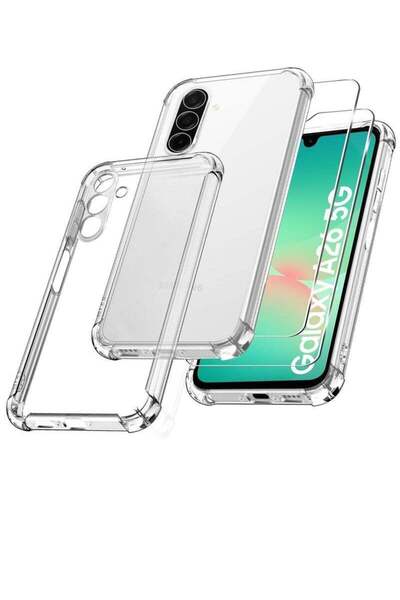 Shopi Samsung A26 5G Shockproof Clear Case with 2-Pack Tempered Glass Screen ...