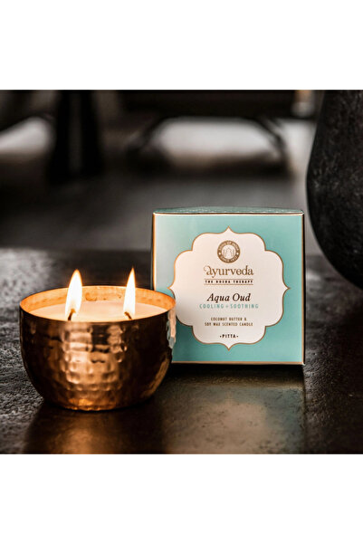 Song of India Αγιουρβεδικό Αρωματικό Κερί  "Pitta Aqua Oud " – 2 Φυτίλια, Μετ...