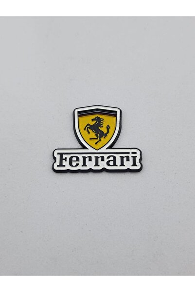 kipfy Ferrari Rare Car Logo Badge Metal Sticker Premium 3D Self Adhesive Meta...